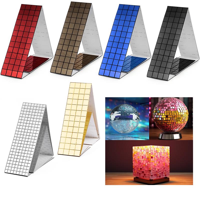 3D Self-Adhesive Real Glass Craft Mini Square Mirrors Mosaic Tiles Stickers Bathroom DIY Handmade Craft Home Decoration Making