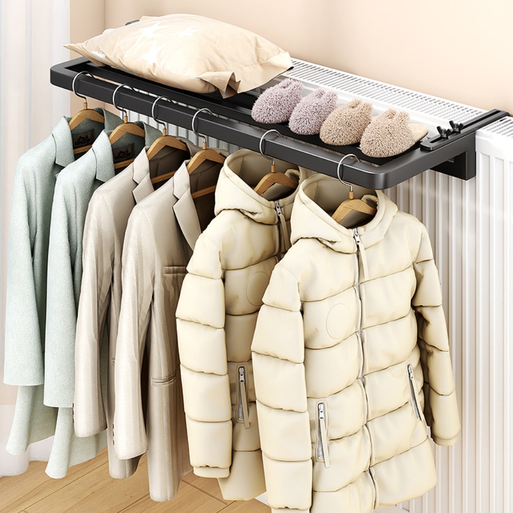 Radiador montado en la pared tendedero de ropa 0 16cm acero al carbono ajustable resistente a la oxidación para ropa toallas secado de zapatos