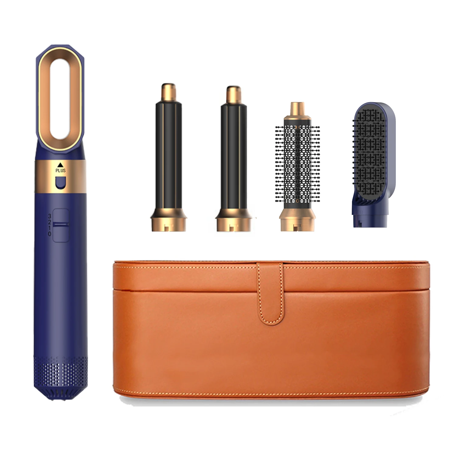 5-in-1-Haartrocknerkamm mit Heißluftbürste und Lockenstab und Haarglätter für Volumen und professionelles Haarstyling