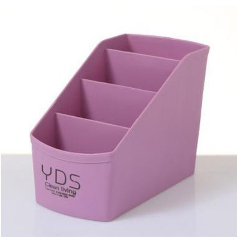 Multi-Cell Desktop Storage Box Large-capacity Office Organizer Tube Four-layer Container Case Blue Purple Pink Beige Makeup Box: Purple