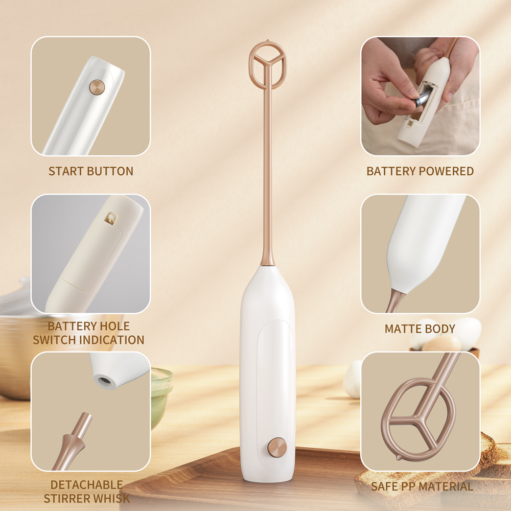Kitchen Powerful Stirrer Milk Frother Handheld Foam Maker for Lattes,Whisk Drink Mixer for Coffee Electric Egg Beater