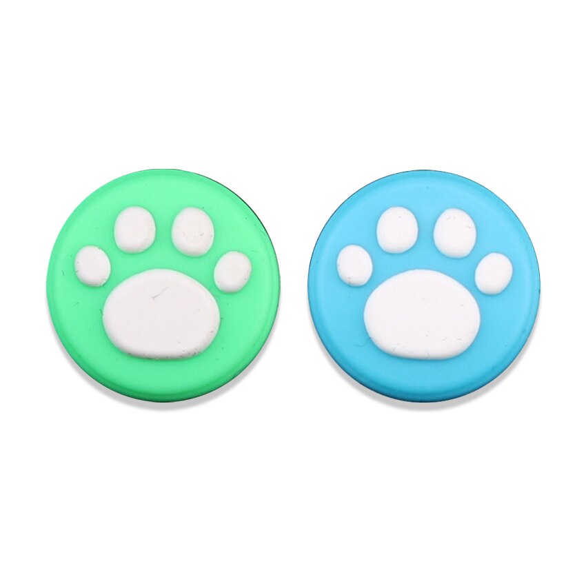 YuXi 2 sztuk słodki kociak Paw silikonowe nakładki na przyciski pokrywa dla przełącznik do nintendo NS Lite Joy Con JoyCon gałka analogowa Grip Joystick czapki: No.46-47