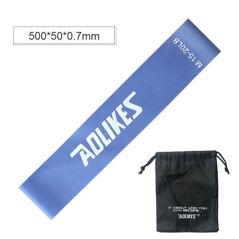 AOLIKES-banda de resistencia de látex Natural para entrenamiento de fuerza, bandas de goma para CrossFit, 1 unidad, 6 niveles disponibles: Blue