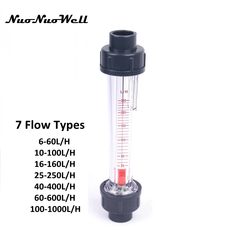 Débitmètre à Tube en plastique DN15 DN25, 1 pièce, jauge de débit d&#39;eau liquide, testeur d&#39;eau, Instruments de mesure de débit rotamètre