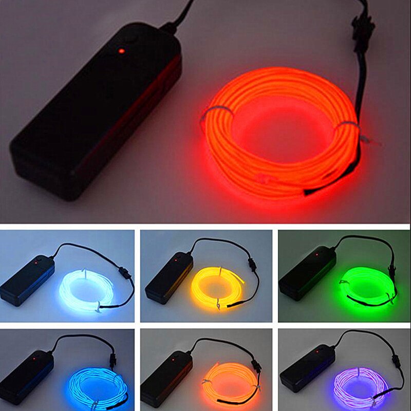 Glow EL Wire Cable LED Neon Christmas Dance Party DIY Costumes Clothing Luminous Car Light Ball Festivial Decoration