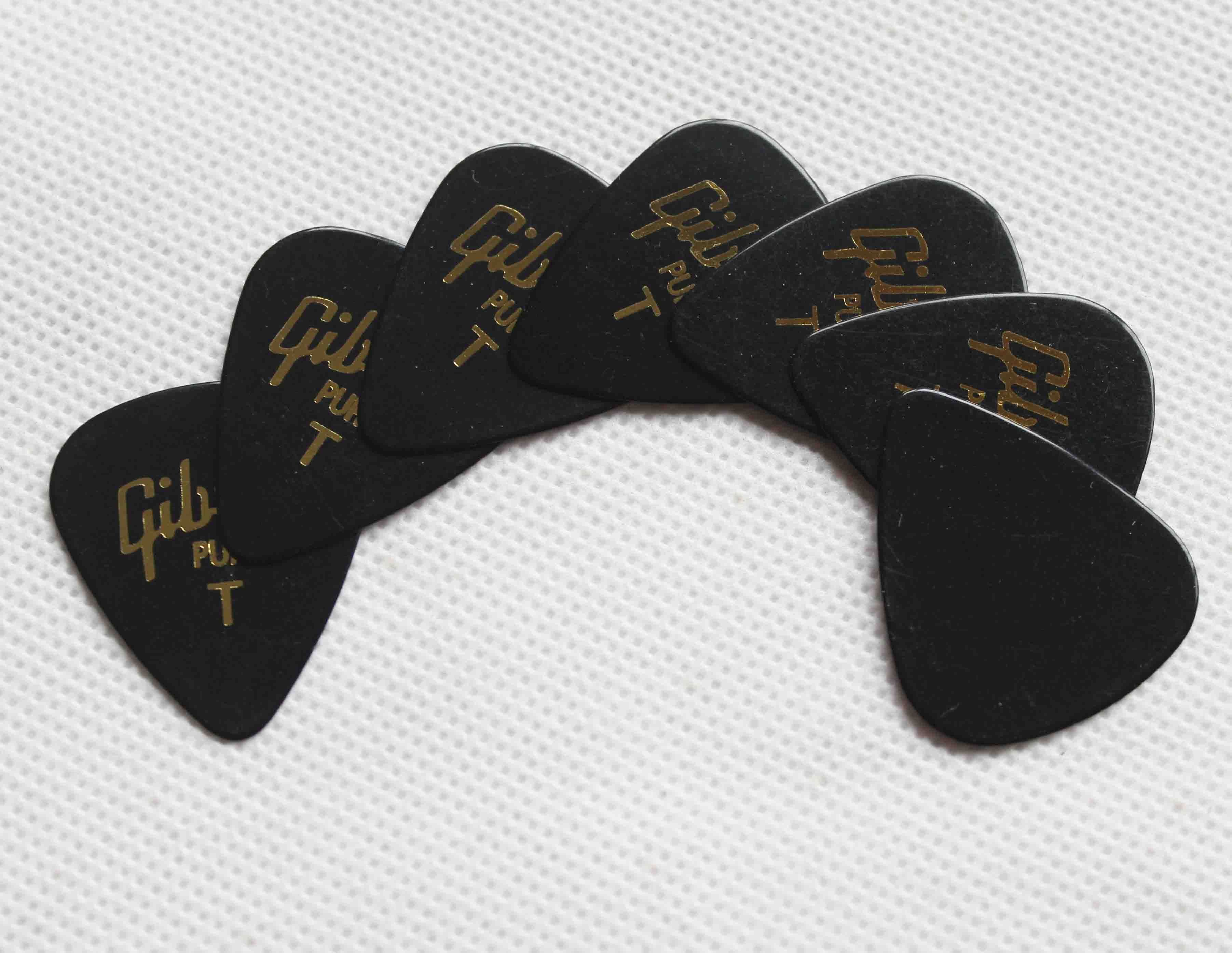 Zwarte kleur celluloid plectrums met gold logo afdrukken, Picks Plectrums voor akoestische, klassieke en elektrische gitaren