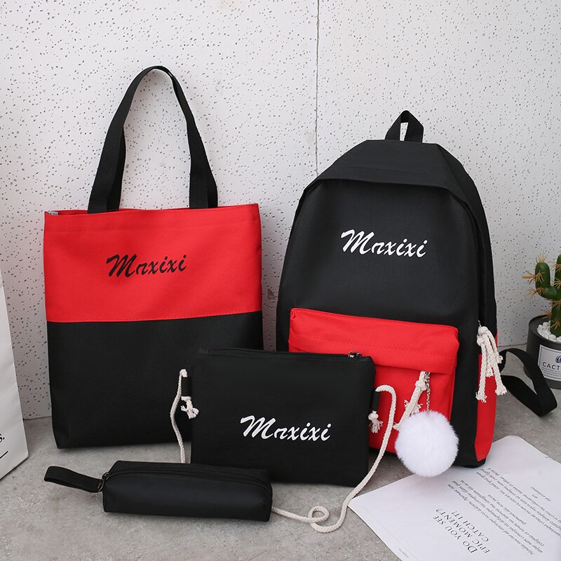 Shujin 4 pçs/set mochilas escolares para adolescentes meninas estudante saco de livro meninos mochila bolsas sac a dos