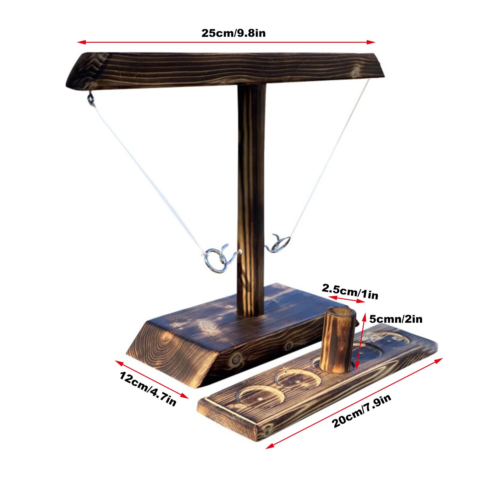 Novelty Ring Toss Game Party Toy Modern Simple Wooden Hook Game Set Hooks Fast-paced Interactive Game Leisure Industrial Style: B2