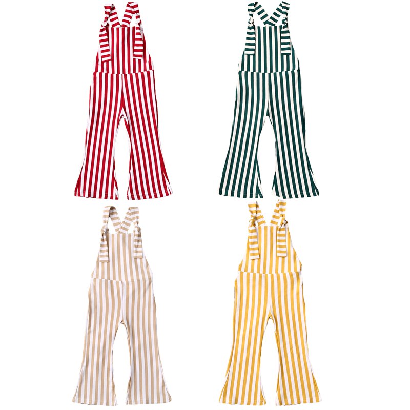 Sommer baby pige tøj børn stribet romper jumpsuit smækbukser overalls outfits 6m-5t