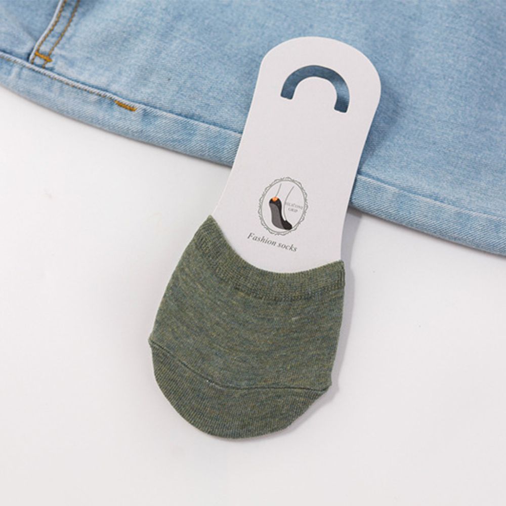 Woman Summer Forefoot Socks Thin Cotton Sweat Socks Non-slip Slippers High Heels Invisible Breathable Half Foot Socks: green