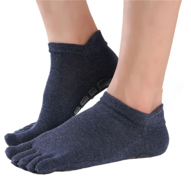 3 Pairs Yoga Socks For Men Non-slip Grip Fitness Socks Five Toe Sport Socks Gym Workout Dance Yoga Pilates Sportswear