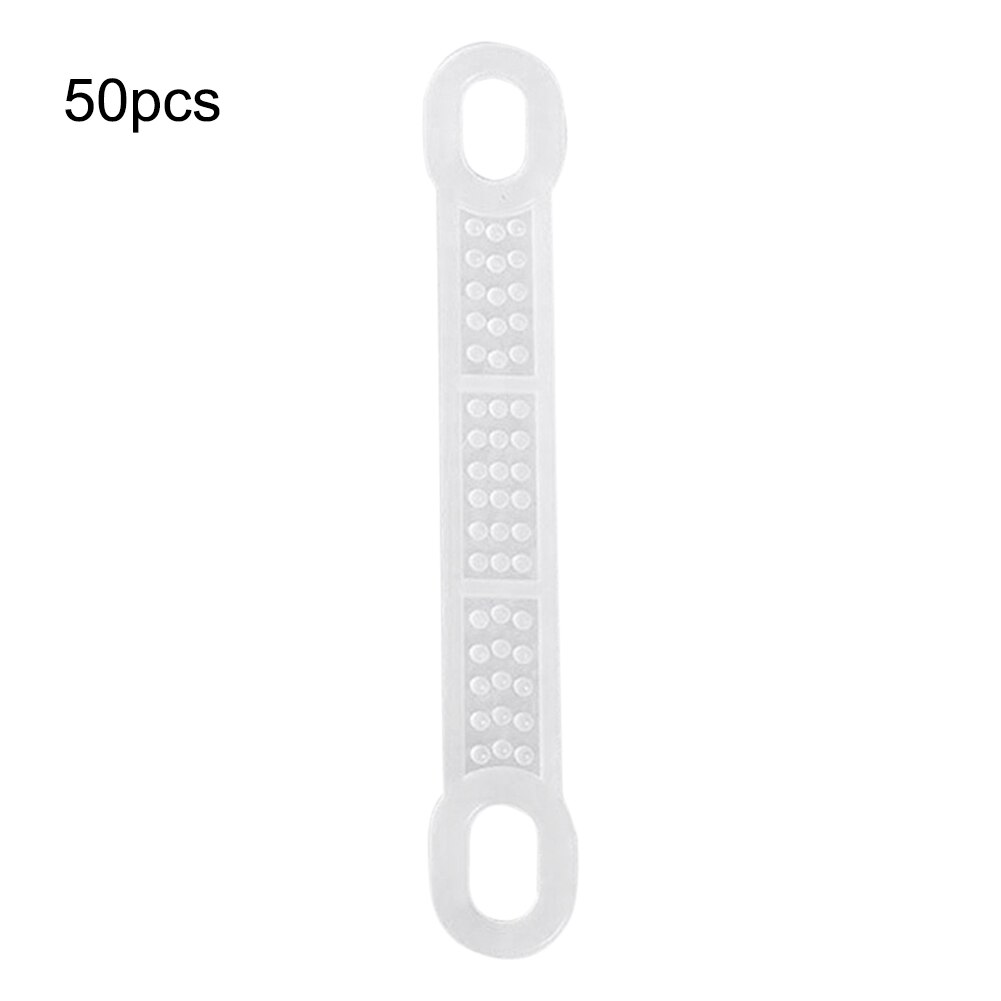 50 st silikon klädhängare tillbehör halkskydd för kläder halkskydd hängare axel transparent självhäftande: Vit