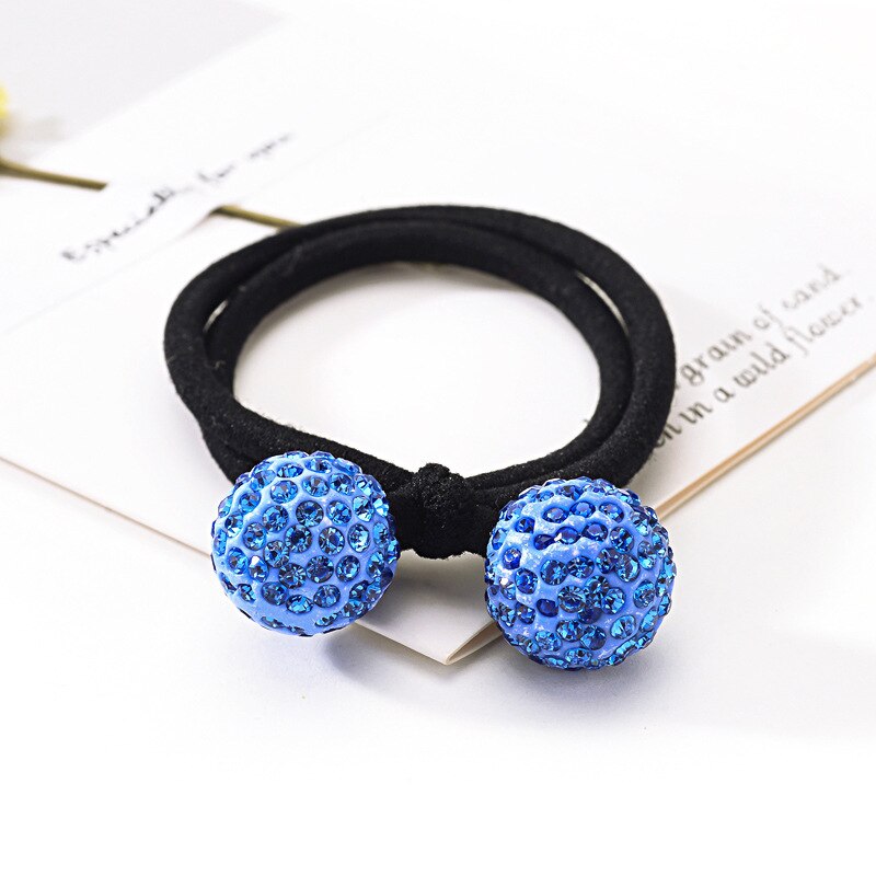 Elástico de cabelo para mulheres, acessórios femininos de cabelo de alta qualidade com strass, para rabo de cavalo: blue