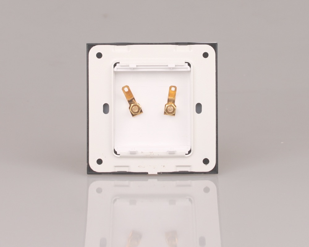 supported , White Crystal Glass Panel,1 Gang Home Wall Sound/Acoustics Socket /speaker socket KTV004-W