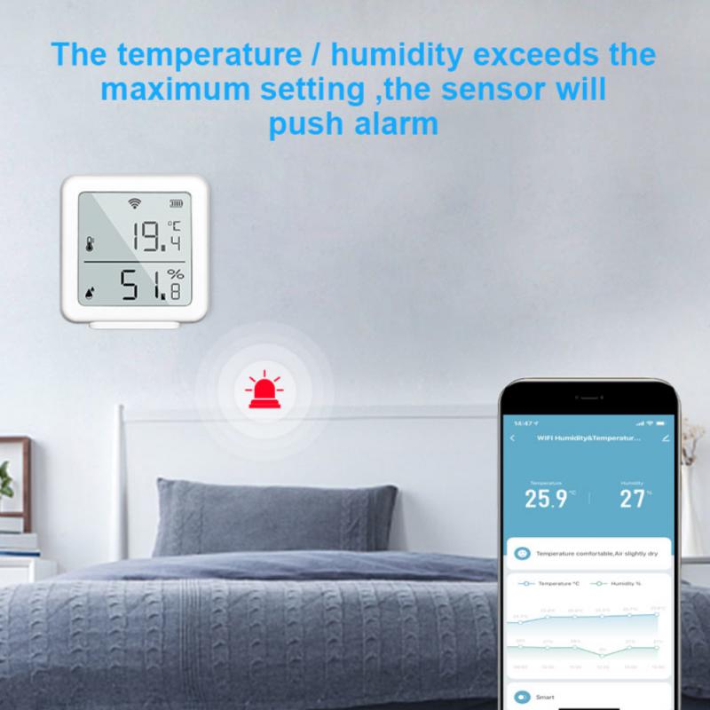 Tuya WIFI Smart Home Temperature Humidity Sensor Indoor Hygrometer Thermometer Detector Support Alexa Google Home Smart Life