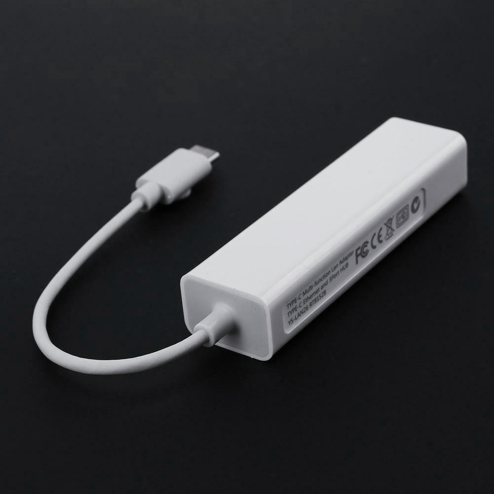 USB-C USB 3.1 Type C To USB RJ45 Ethernet Lan Adapter Hub Cable for Macbook PC