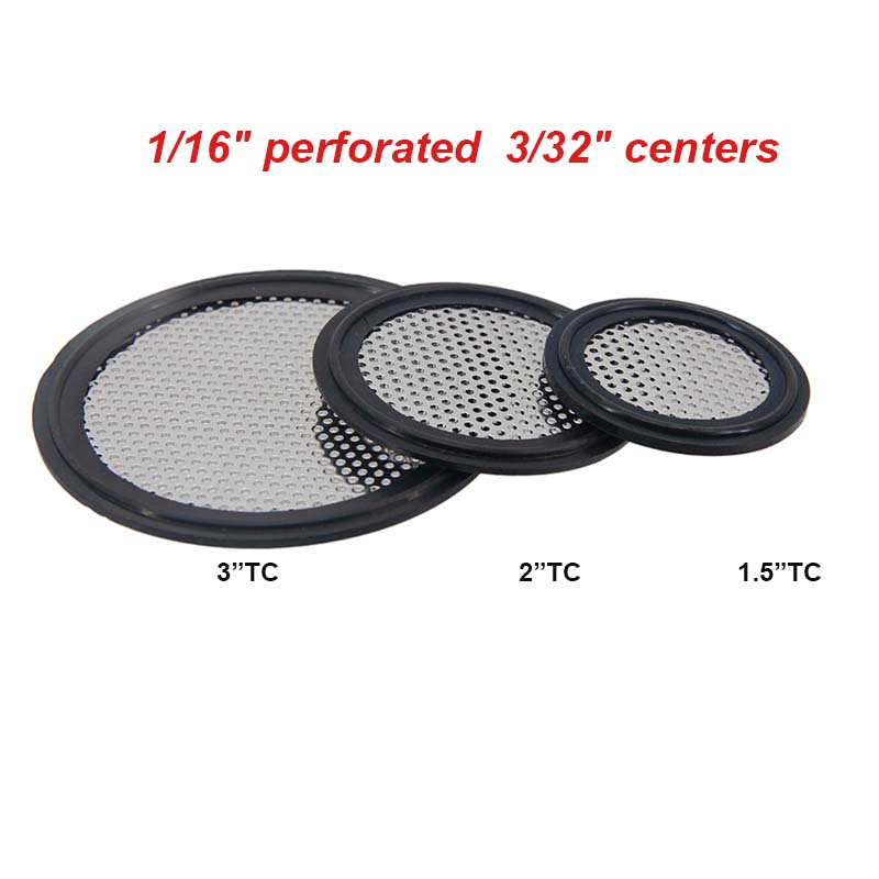 Sanitary Tri-Clamp Perforated Plate Gasket EPDM Tri Clamp Filter Discs Food Grade Stainless Steel 304 Filtration Gaskets