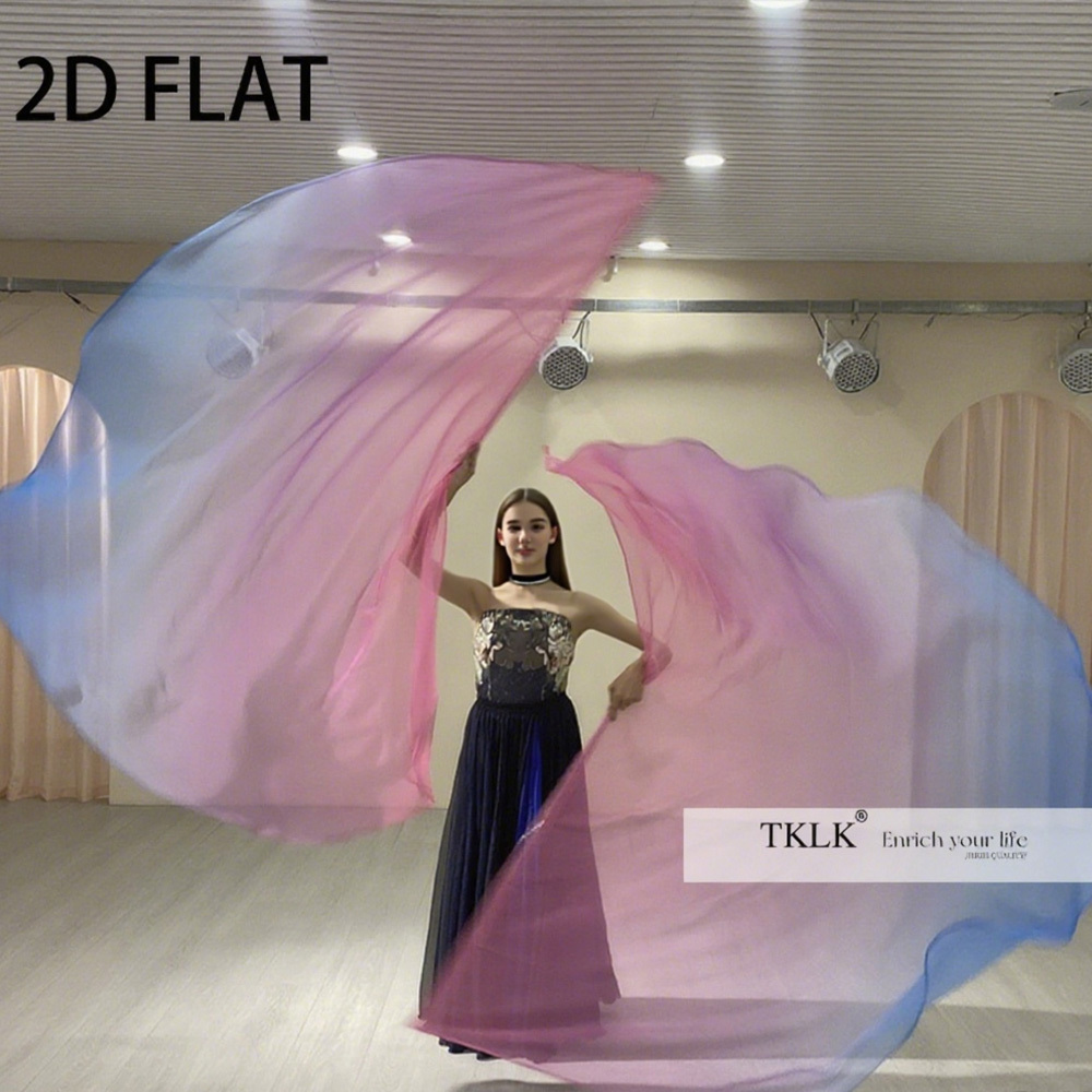 [Belly Dance Flags] Gradient Half-Circle Belly Dance Praise Flags for Dance Performances, Sports Games Opening