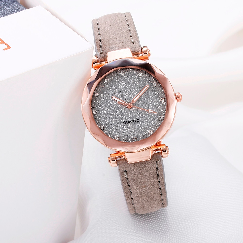 Ladies Korean Rhinestone Rose Gold Quartz Watch Female Belt Watch Women's Watches Clock Watch Women Watches