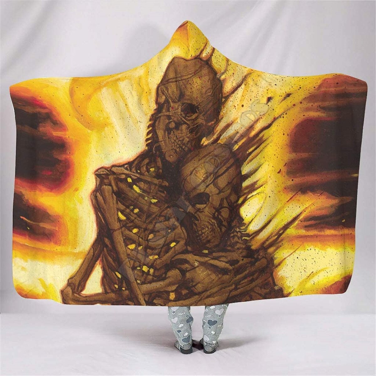 Viking Norse Huginn & Muninn Odin 'S Ravens Hooded Deken Volwassen Kleurrijke Kind Sherpa Fleece Wearable Deken Microfiber Beddengoed: 5 / Kid 130(H)150(W)
