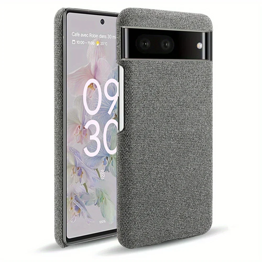 Stoff fallen Für Google Pixel 9 Profi 8 7A 6 6Profi 6A fallen Tuch Textur passen Telefon fallen Abdeckung für Pixel 9 7Profi 6A 6 Profi Funda Capa: ABS / schwarz
