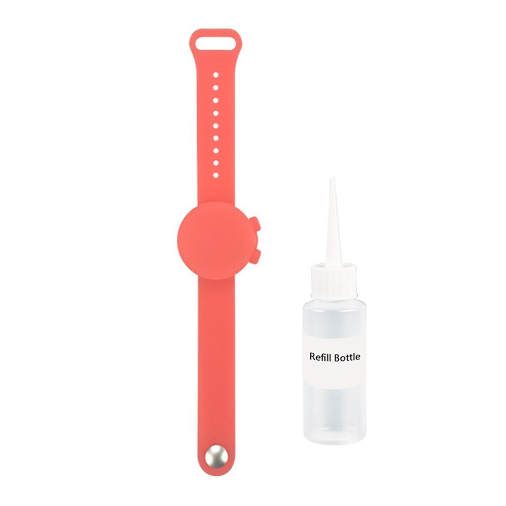 Unisex Braccialetto A Mano Dispenser Disinfettante per le mani Distributore di gel di Silice Indossabile di Erogazione Pompe Disinfecta Bracciali: Rosso