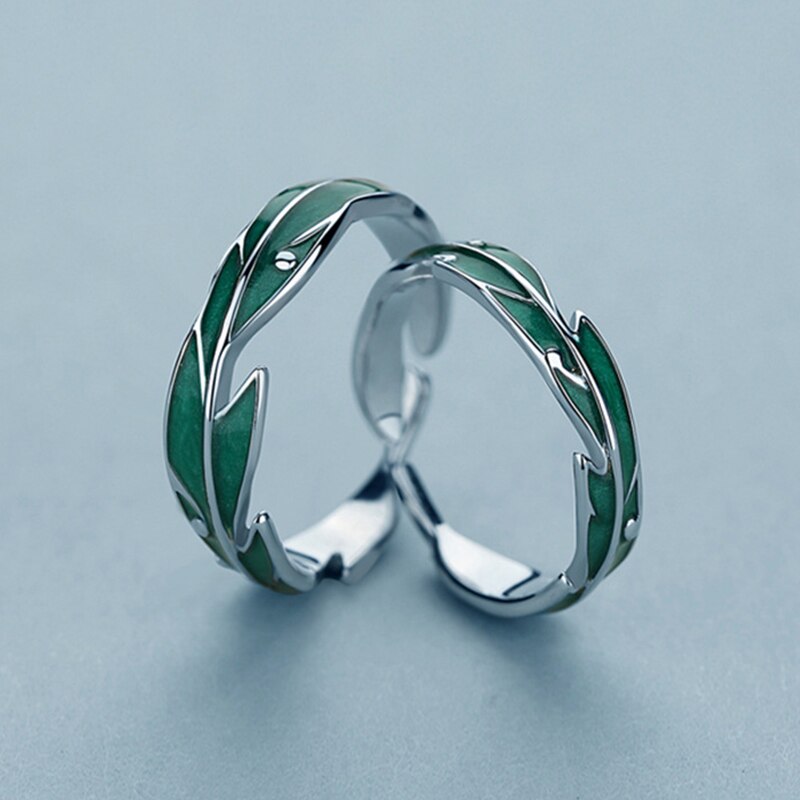 2 stk blader kjæresteparringer satt sol og måne minimalistisk justerbar ring for menn kvinner forlovelse #39 smykker
