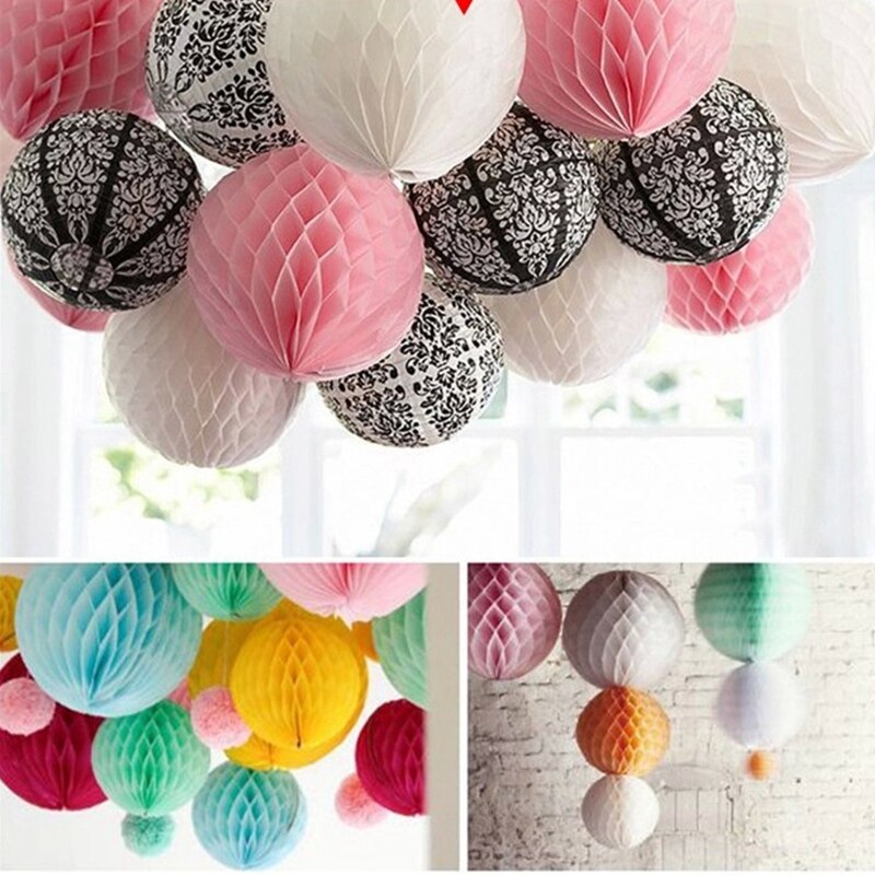 Pretty 10 Inch (25 cm) Tissue Paper Honeycomb Balls Flower Pastel Wedding Party Decor Birthday Baby Shower Decoration Supplies