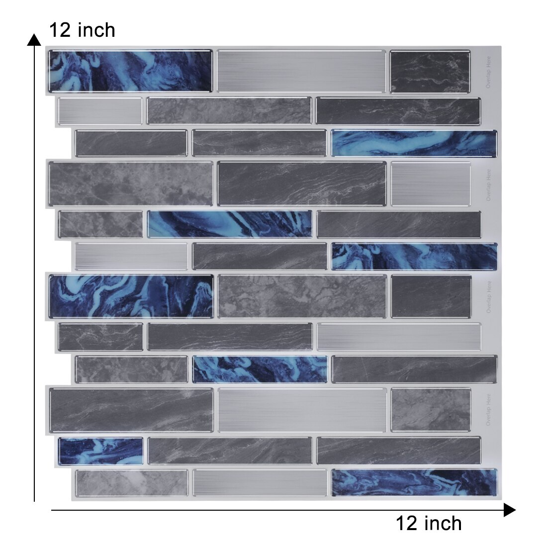 Vividtiles 12*12 Inch Self Adhesive 3D Peel and Stick Subway Wall Tiles for Kitchen &amp; Bathroom Backsplash - 10 Sheet: T80013