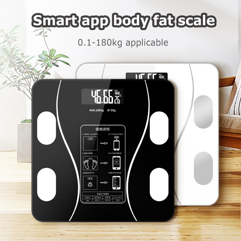 Vægt skala kropsfedt skala smart trådløs digital vægt skala kropssammensætnings analysator med smartphone app bluetooth