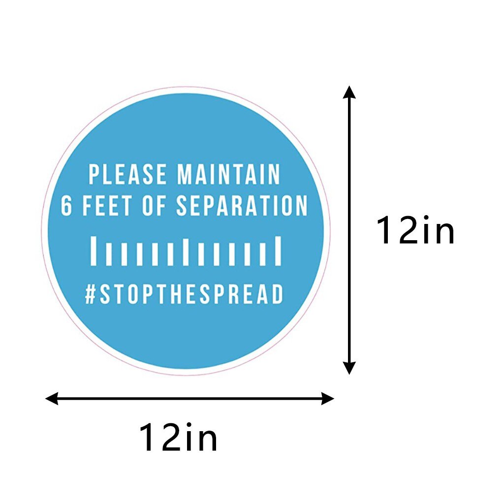 2pcs Ground Sign Isolated Label Please Keep Wait Here Stand Here Keep 6ft In Between Distance Marker Floor Stickers