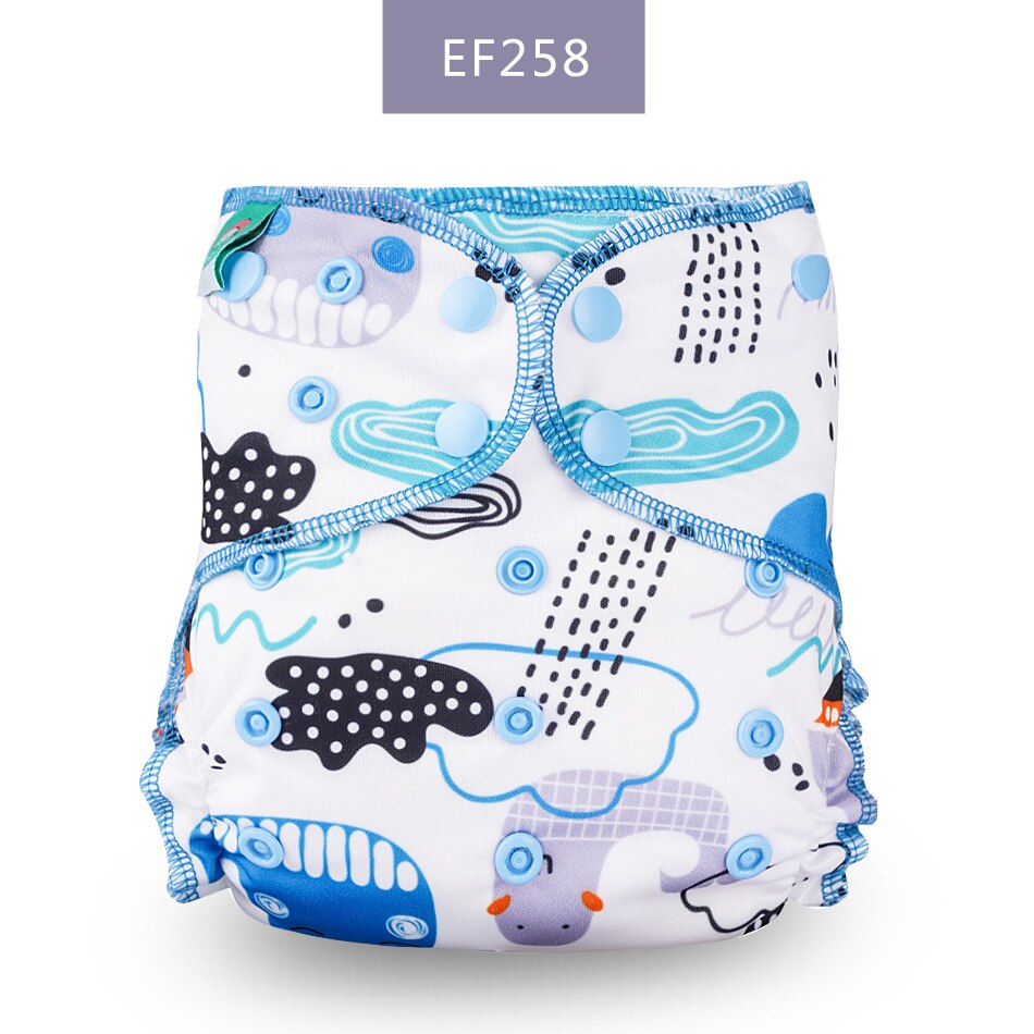 Eco-Friendly Baby Cloth Diaper Reusable Heavy Wetter Hybrid AIO/AI2 Waterproof Bamboo Washable Aio Baby Nappy Best Sell: EF258-Cloth Diaper
