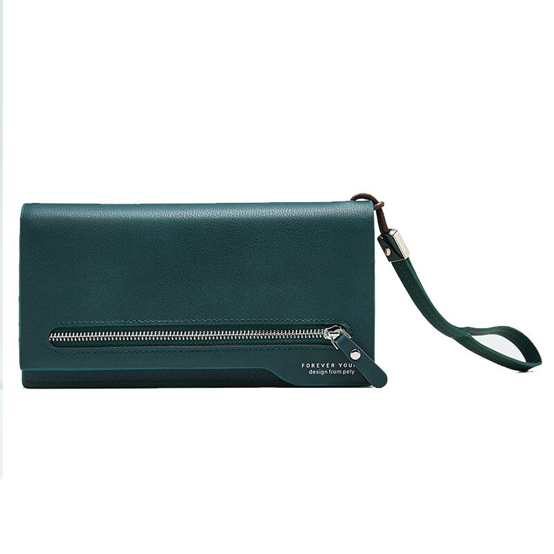 Women's Wallet Female PU Leather Wallet Lady's Clutch Leisure Purse Women Wallets Long Coin Purse Card Holders Carteras: Green