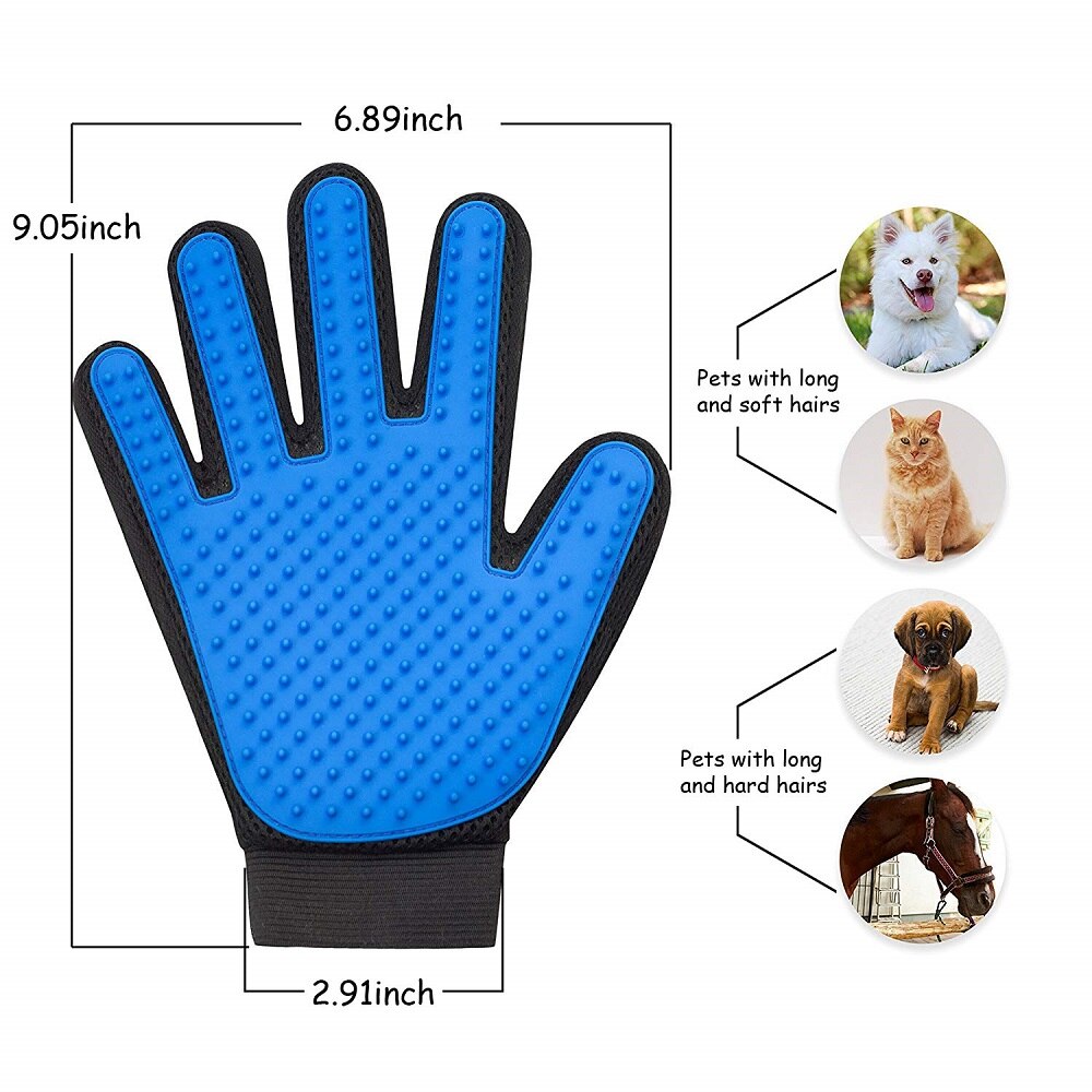 Guante para mascotas, guante para el cuidado del gato, guantes para Cepillar el pelo del gato, peine para perros para gatos, cepillo de masaje limpio para quitar el pelo