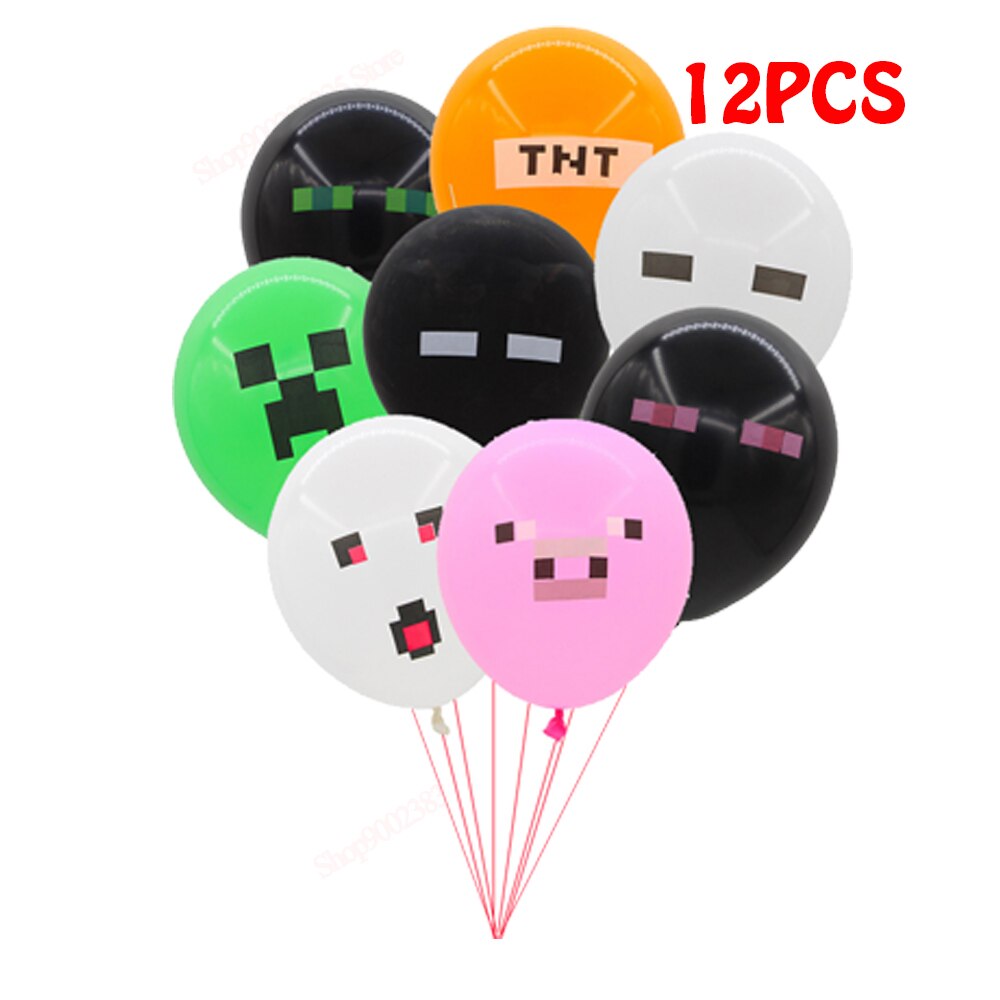 Mijnbouw Pixels Game Party Ballon Pixel Tnt Creeper Steve Verjaardag Supplie Decor Kid Jongens Speelgoed Thema Baby Shower Ballon