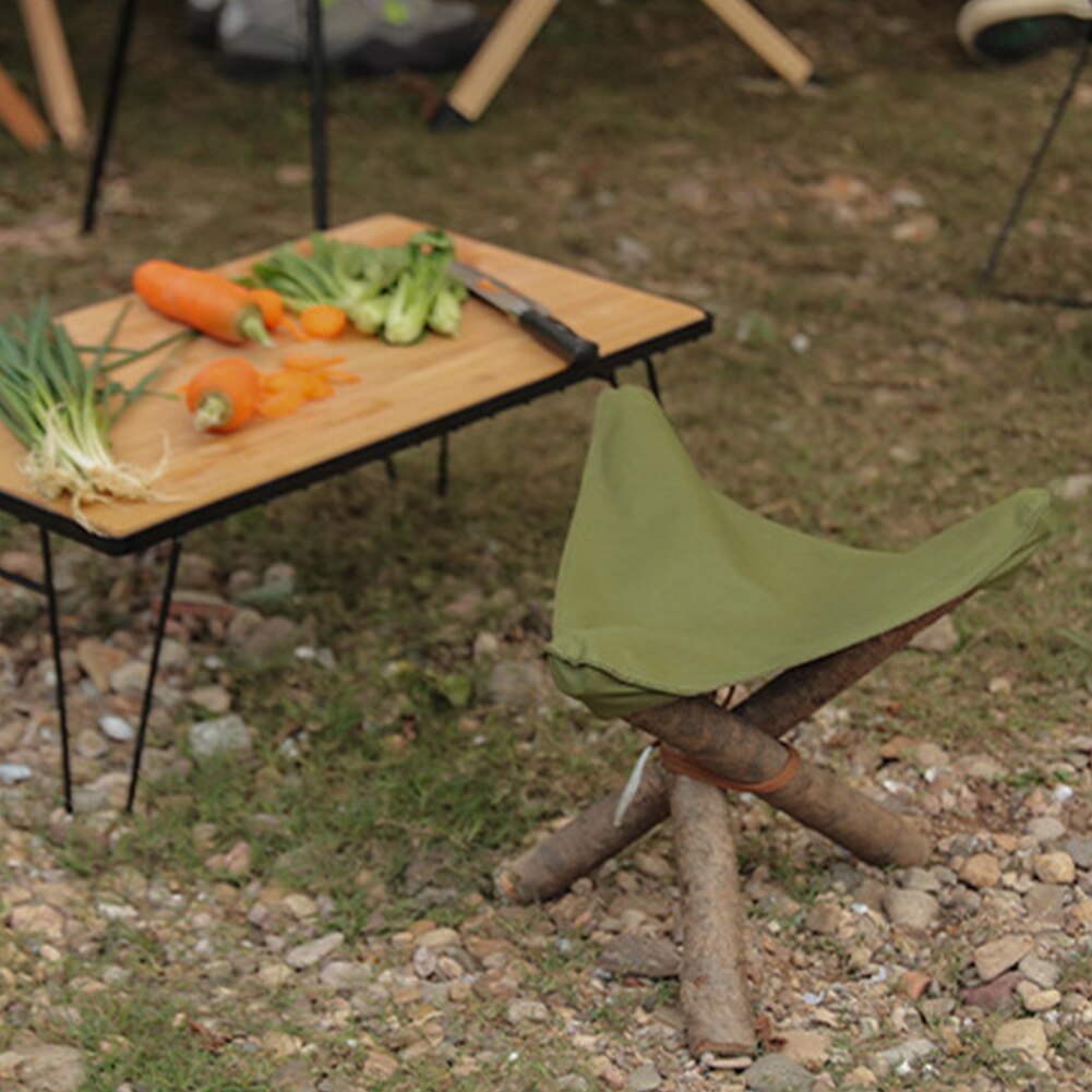 Portable Triangular Nylon Canvas Stool Seat Folding Waterproof Nylon Canvas Stool Seat for Outdoor Camping Fishing Hiking