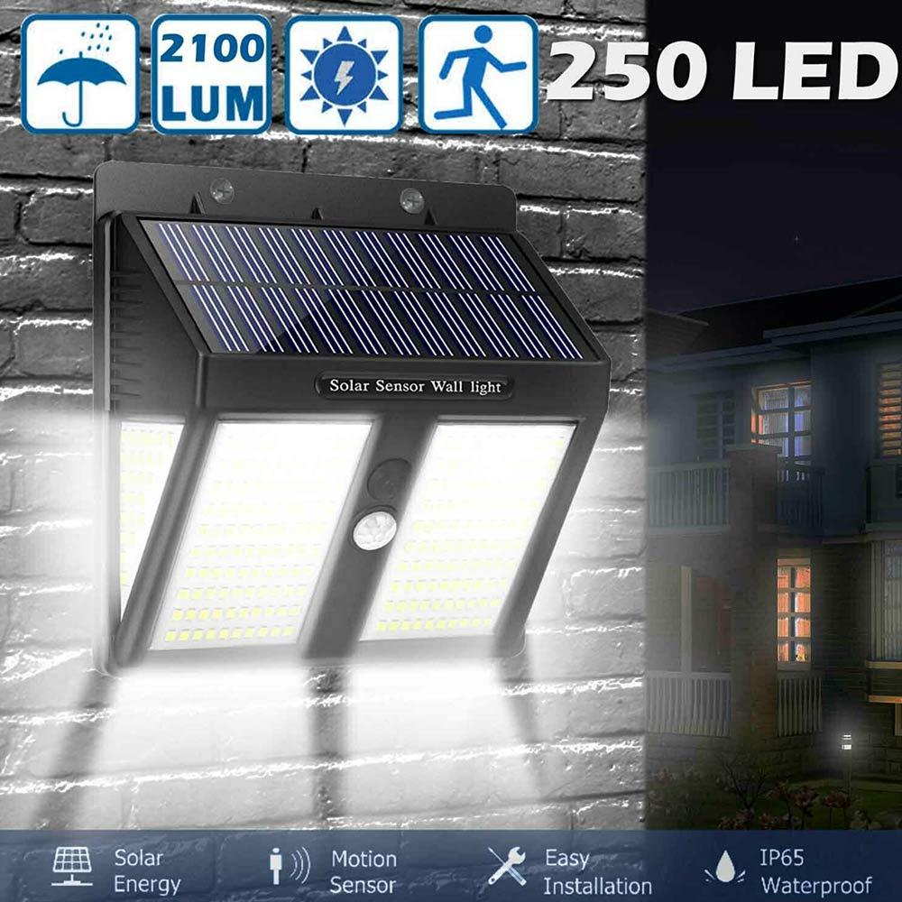 Gangbro lys gadelampe væg lys holdbar miljøvenlig bevægelsessensor sol 146/250 ledet udendørs hjem: 250 ledede