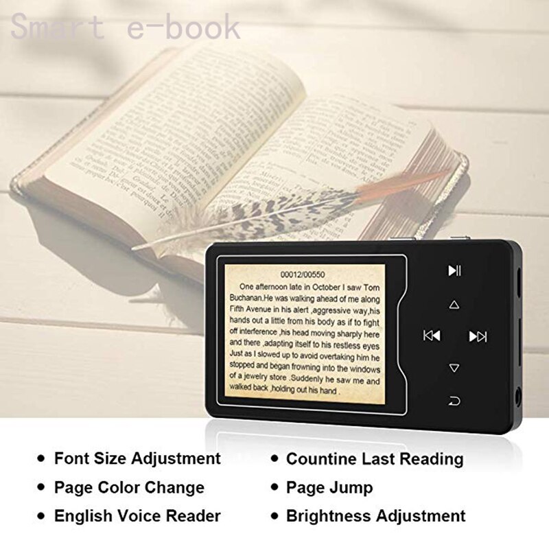 MP4 Player Bluetooth 4,2 mit Lautsprecher 16GB 2,4 Zoll HD Big Farbe Bildschirm HIFI Verlustfreie Sound Musik-Player, unterstützung SD bis zu 128GB