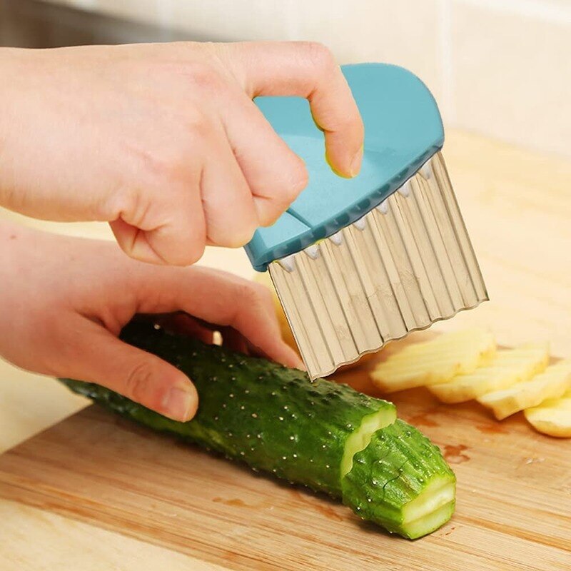 Kartoffeln Französisch Braten kräuseln Cutter Edelstahl Welle Cutter Küche Sicherheit Messer für freundlicher schneiden Obst Gemüse in Scheiben