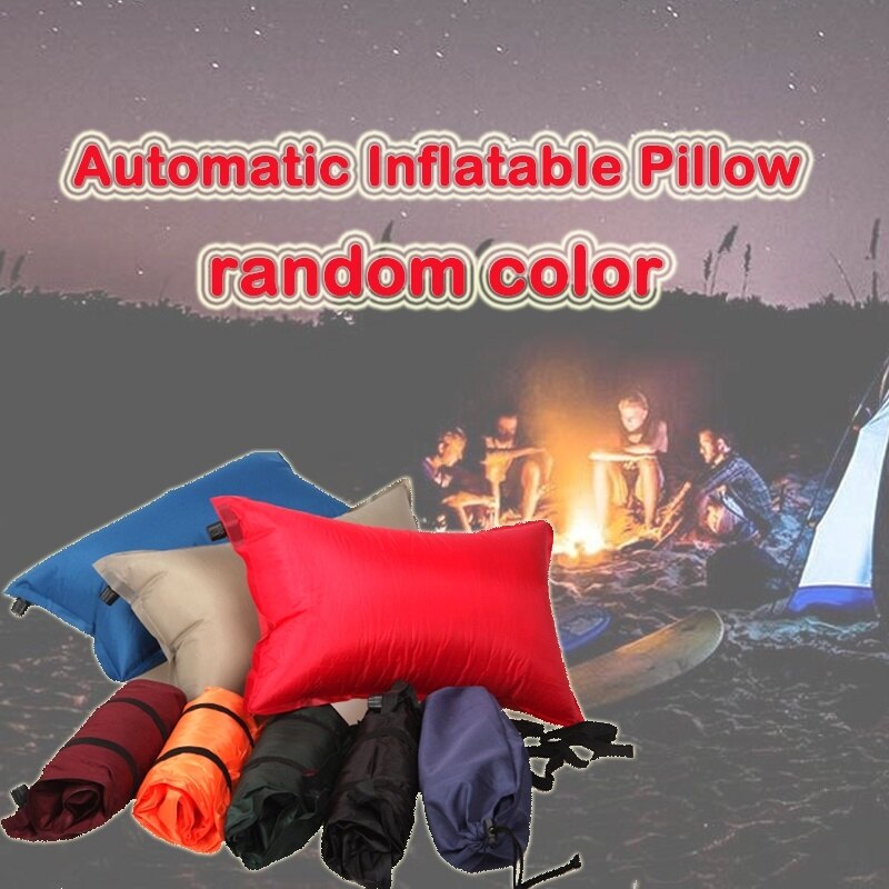 1Pc Willekeurige Kleur Outdoor Wandelen Automatische Opblaasbaar Kussen Reizen Camping Sleeper