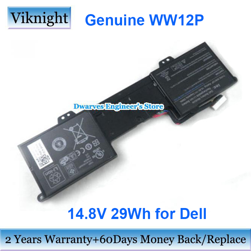Batería WW12P genuina para Dell Inspiron DUO 1090 DUO Convertible 9YXN1 TR2F1 ww12P 4 celdas 14,8 V 29Wh