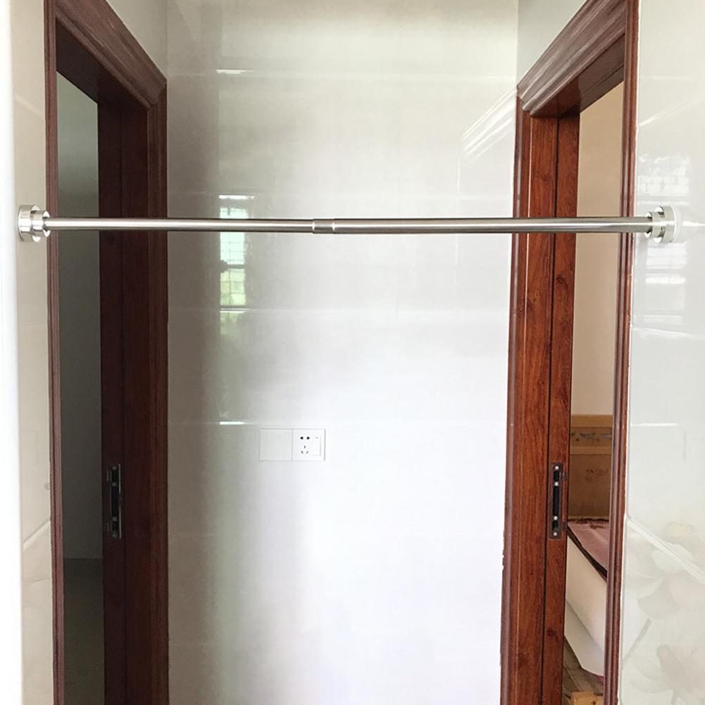 50CM Stainless Steel Bathroom Adjustable Curtain Rod Spring Loaded Extendable Telescopic Net Voile Tension Curtain Rail Pole Rod