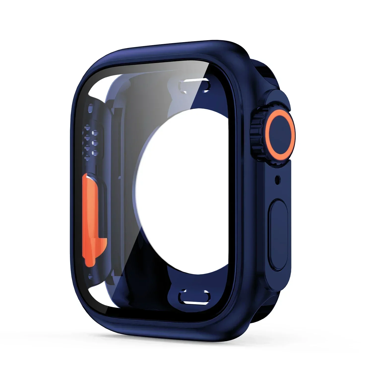 Change To Ultra 360 Full Cover Case for Apple Watch 45mm 44mm Tempered Glass Screen Protector for IWatch Series 10 9 8 7 6 SE 5: XXXL / Sky Blue