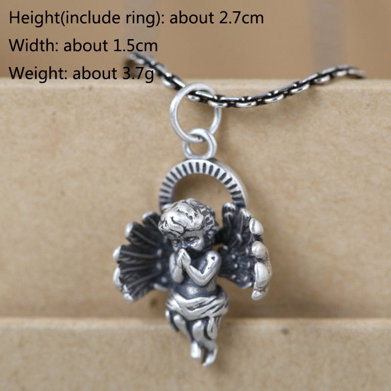 Balmora Real 100% 925 Pure Silver Angel Wing Hanger Voor Vrouwen Mannen Opknoping Hanger Thai Zilveren Sieraden Decoratie Zonder Ketting