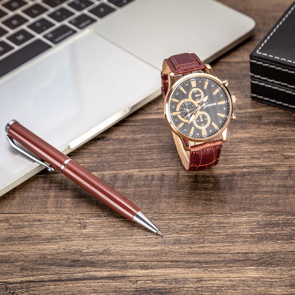 Men's Set Beautifully Packaged Watch + Pen Set Combination Set