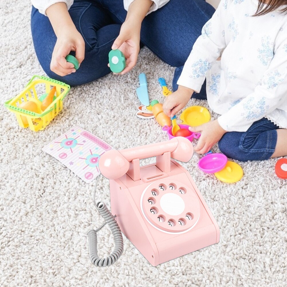 Holztelefon-spielzeug für #39 , spielhaus-partyartikel, interaktion