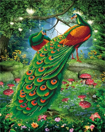 EverShine Painting By Numbers Animals Canvas Wall Set Paint By Numbers For Adults Peacocks Drawing Art: SZES-971