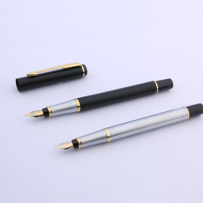 Baoer 801 Klassieke Pen Metal Black Rvs Golden M Vulpen Briefpapier Kantoor Schoolbenodigdheden