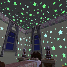 100 stks/zak 3cm Glow in The Dark Speelgoed Lichtgevende Ster Stickers Slaapkamer Sofa Fluorescerende Schilderen Speelgoed PVC Stickers voor kinderkamer