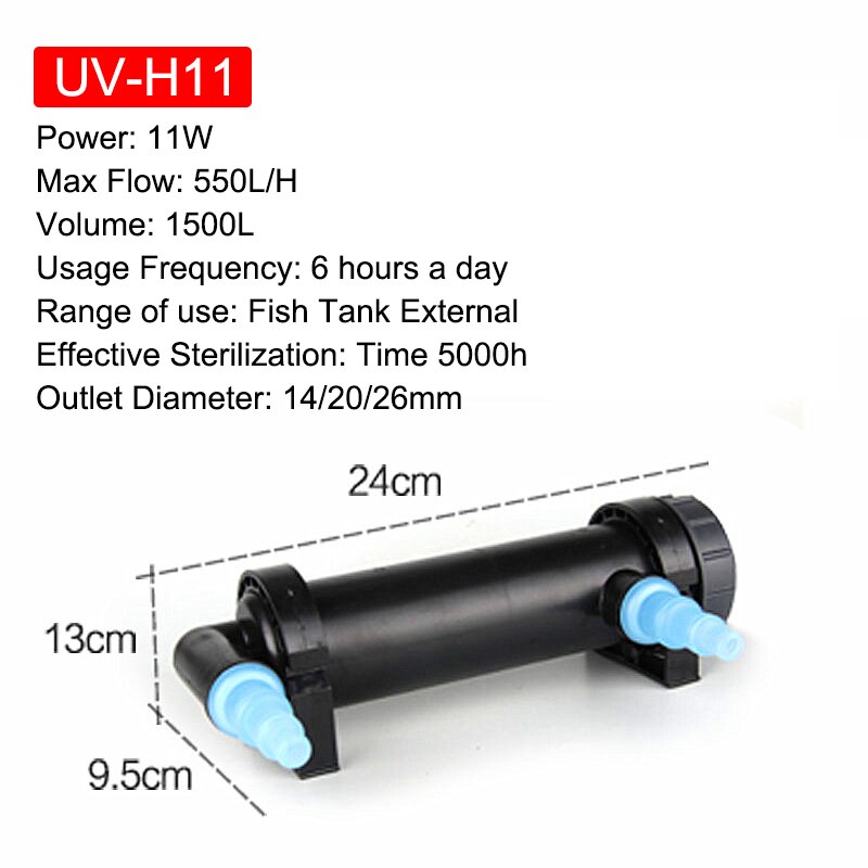 JEBO 220 ~ 240V 5W ~ 36W UV Sterilisator Lampe Licht Wasser Reiniger Für Aquarium Teich Fisch Panzer Uv Filter Klärbecken: 11W